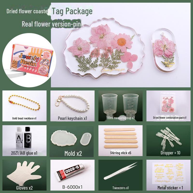 DIY Dried Flower Coaster Kit: Embossed Glue Gift Set for Teacher's Day