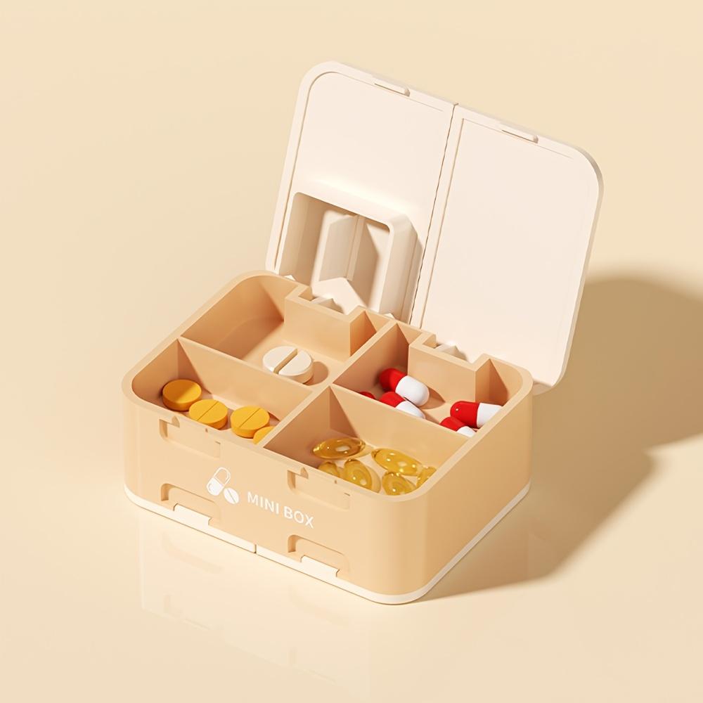 Double Layer Portable Mini Pill Box Tablet Cutter And Dispenser Sealed Storage Box Medicine Organizer Travel Compact Pill Box