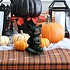 1/2Pcs Yoga Black Cat Figurine Meditation Cat Statue Resin Sitting Animal Sculpture Halloween Desktop Decoration Ornament
