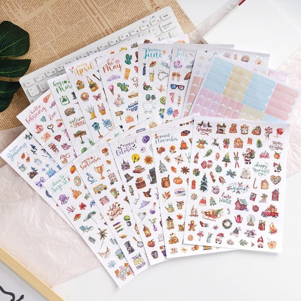 A Set Colorful Laser Journal Stickers Holographic Effect Scrapbook Stickers  Scrapbooking