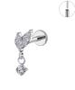 136 Titan Piercing Labret Flatback Gaby Gewindeloser Knorpelohrring Lippenring Schmuck 16G ASTM F136