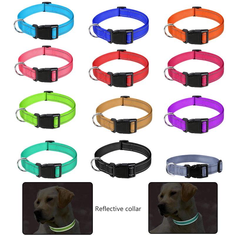 Durable Reflective Neoprene Dog Collar Available In 12 Vibrant Colors And 5 Sizes