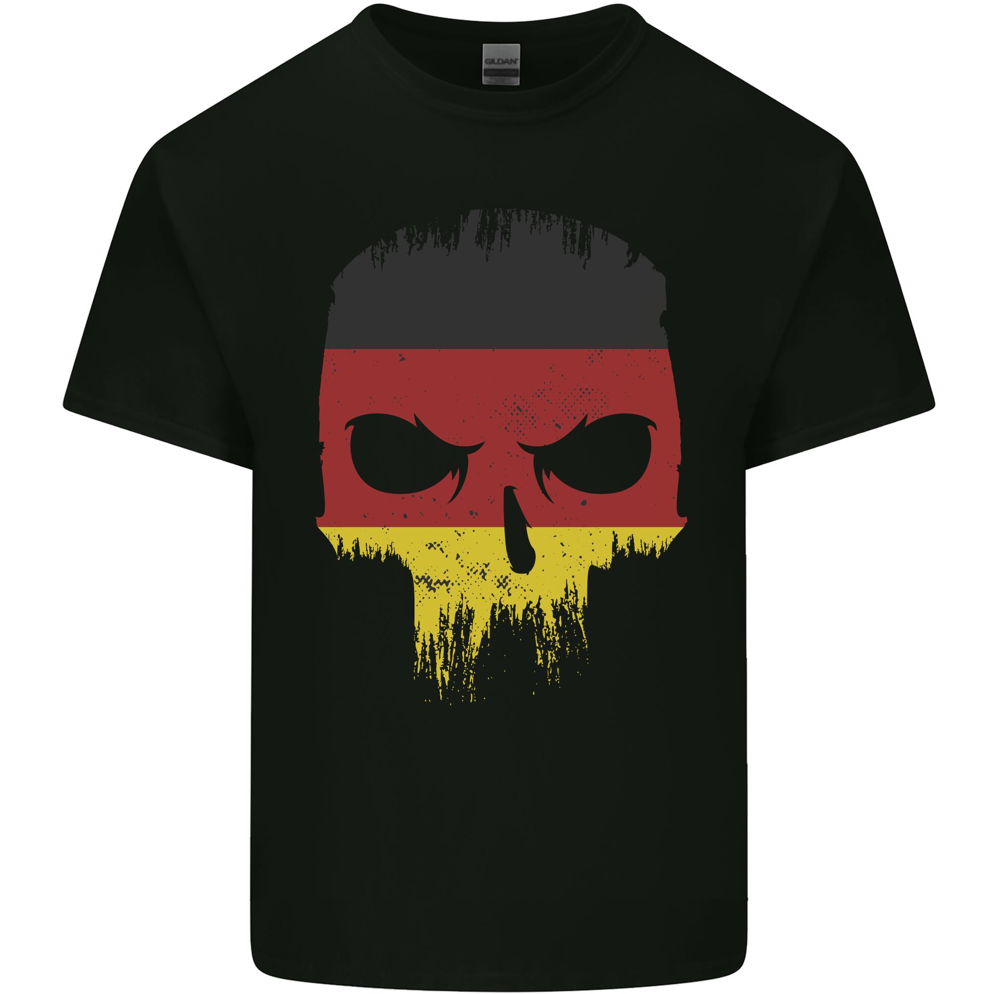 GerUnisexy Skull GerUnisex Gym Biker Flag Unisexs Light Cotton TShirt S
