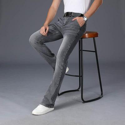Męskie jeansy rozkloszowane, rozkloszowane nogawki, męskie, designerskie, klasyczne dżinsy, rozciągliwe, luźne, rozkloszowane dżinsy