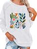 Women's Spring/Fall Sweatshirt Women's Personality Print Top Oversized Pullover Sweatshirt Versatile Sweatshirt