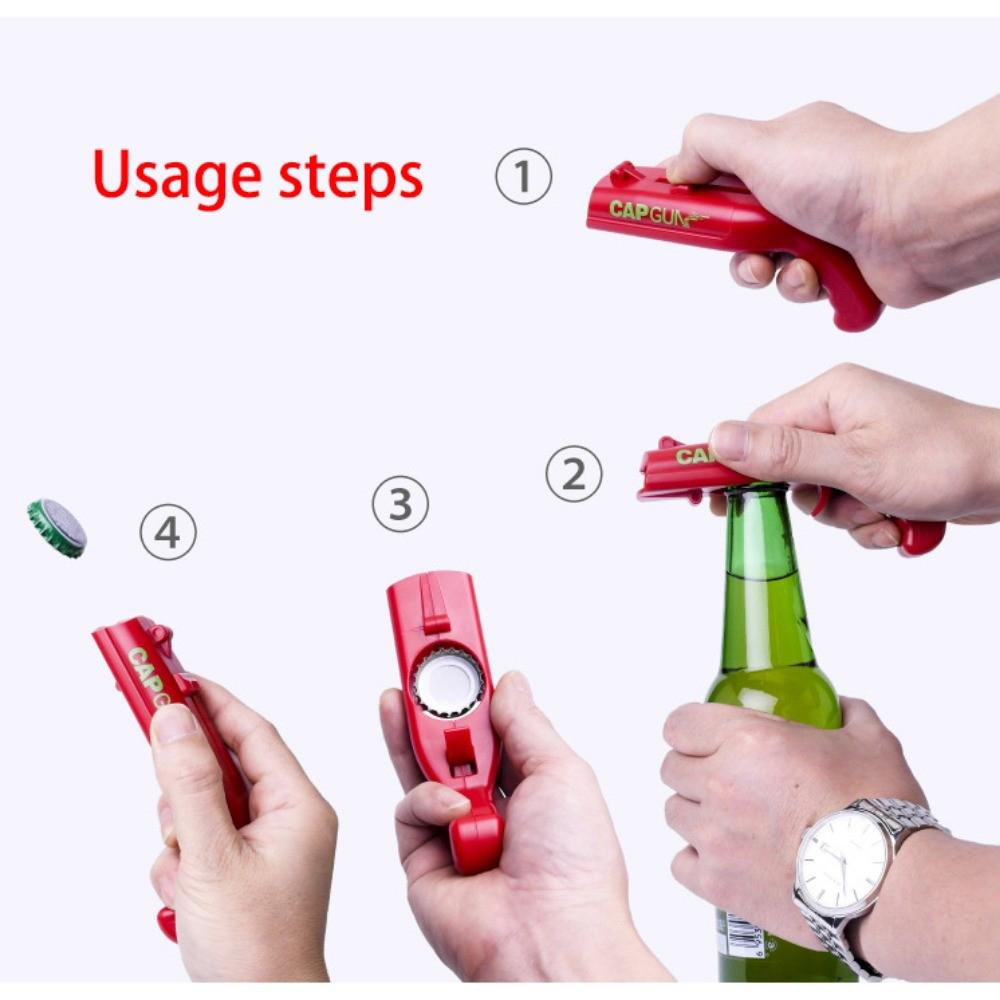 Portable Cap Launcher Cap Beer Bottle Opener Creative Caps Eject Opener Bar Party Household Drinking Tool 6