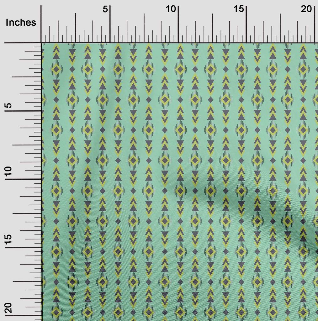 oneOone Cotton Flex Fabric Diamond & Triangle Geometric Print Sewing Fabric BTY 40 Inch