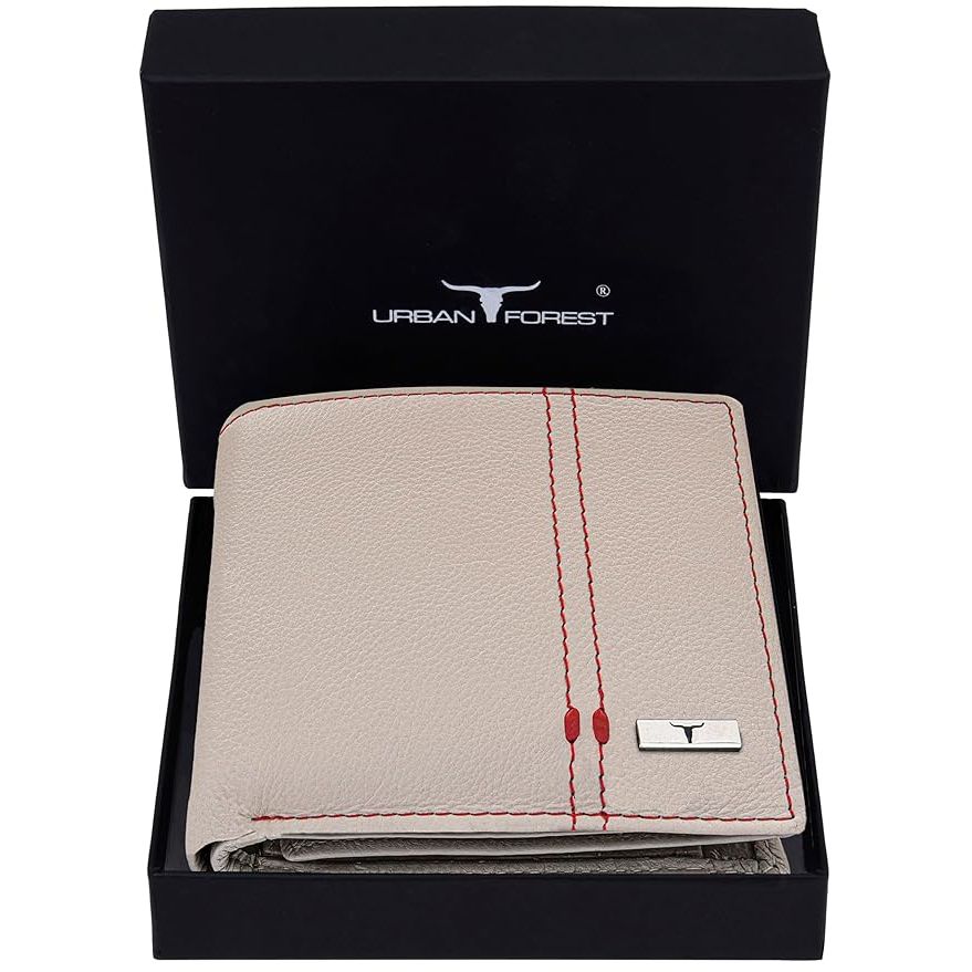 Liam Sand/Red Leather Wallet for Men