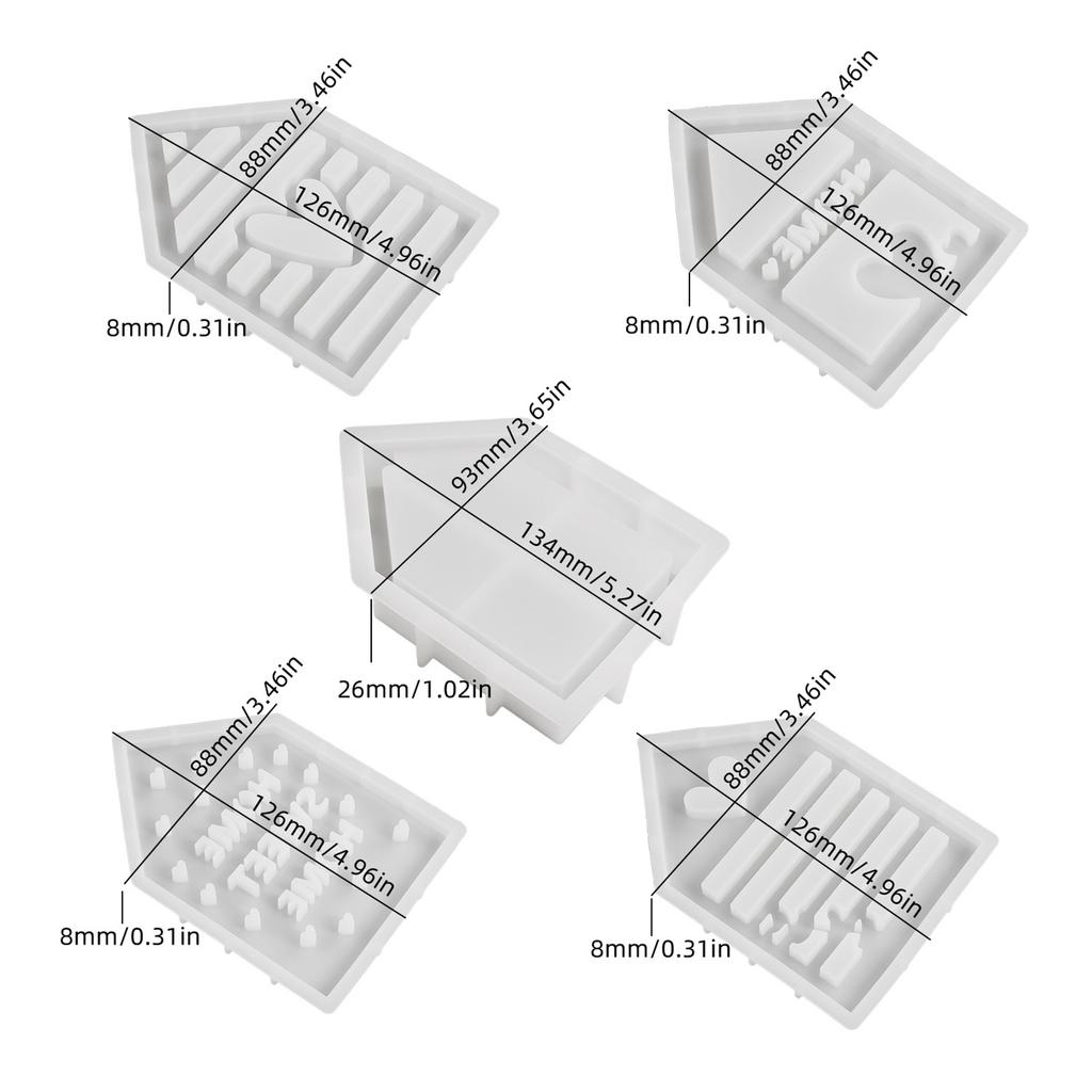 Ručně vyráběné odlévací formy Love House Silikonová forma Kombinace odlévacích forem Ornament Sádrové formy Epoxidové pryskyřičné formy