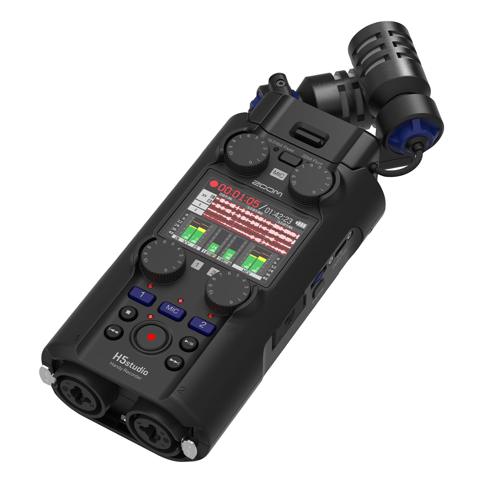 Gold Award ZOOM H5 Studio Handy Recorder with Float Ideal for Instrument and Field 4 6 and Gain Includes a Warranty [DGP2025 Winner] 32-bit Recording,