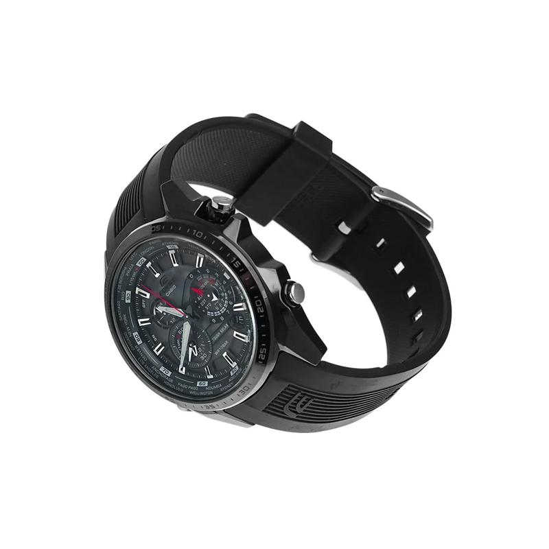 Casio EDIFICE Series Black Stainless Steel Men's Solar Electric Movement Quartz Watch Solar Movement Resin Strap Japanese and Korean EQS-500C-1A1
