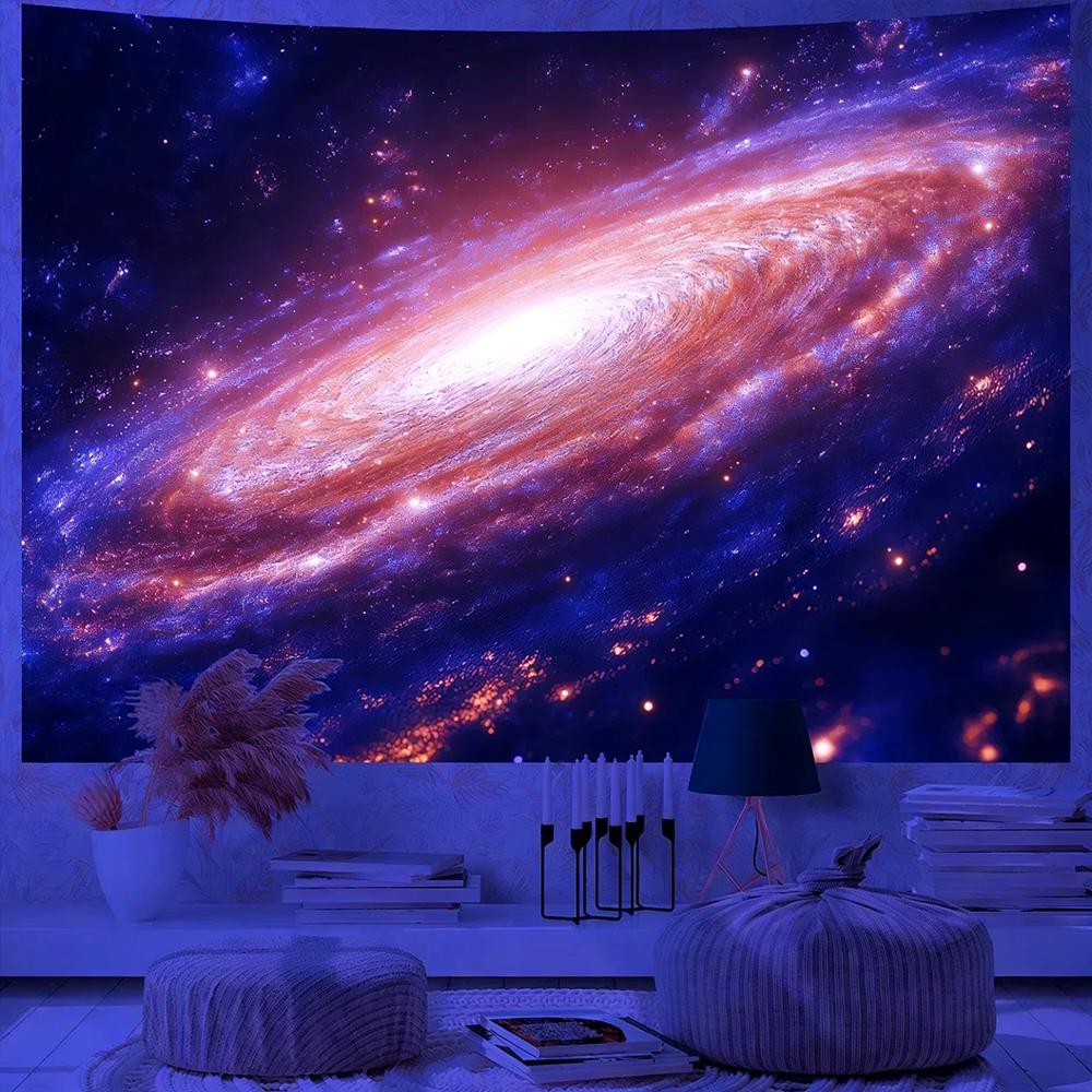 Glowing Cosmic Galaxy Tapestry Uv Reaction Tapestry Background Decoration Wall Hanging Bedroom Party Decoration