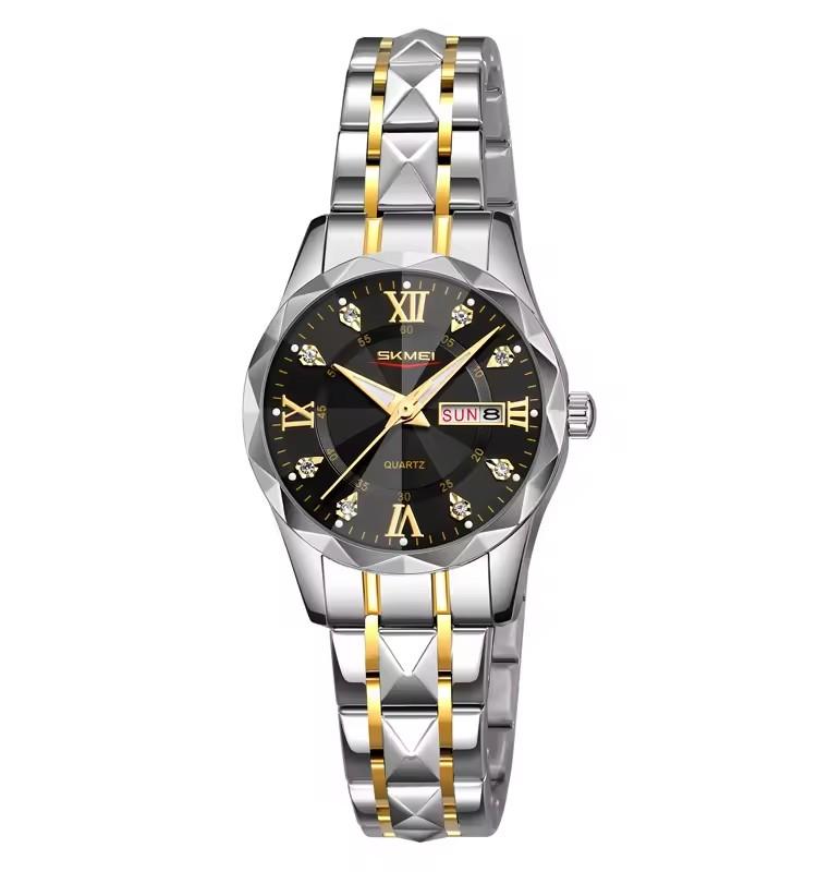 SKMEI 9369 Hochwertige Beliebte Luxus-Uhr Edelstahl-Anhänger Analog Wasserdicht Business Klassisch Quarz Paar-Armbanduhr