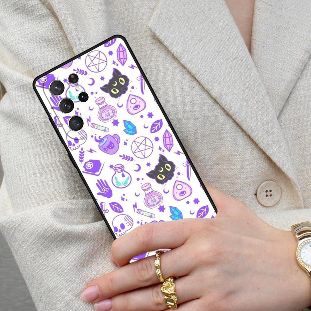 Occult Witchcraft Moon Gothic Witch Cell Phone Case for Samsung Galaxy S26 Ultra S25 S24 S23 S22 S21 S20 Note10 Cover