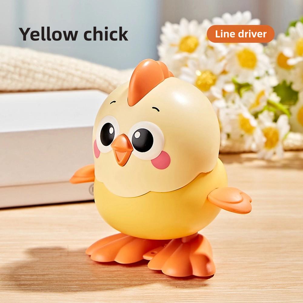 New Children s Moving Cartoon Jumping Little Yellow Chicken Wind-Up Toy for Babies, Wind-Up Toy Chicken, Fun Realistic Wind-Up Small Animal