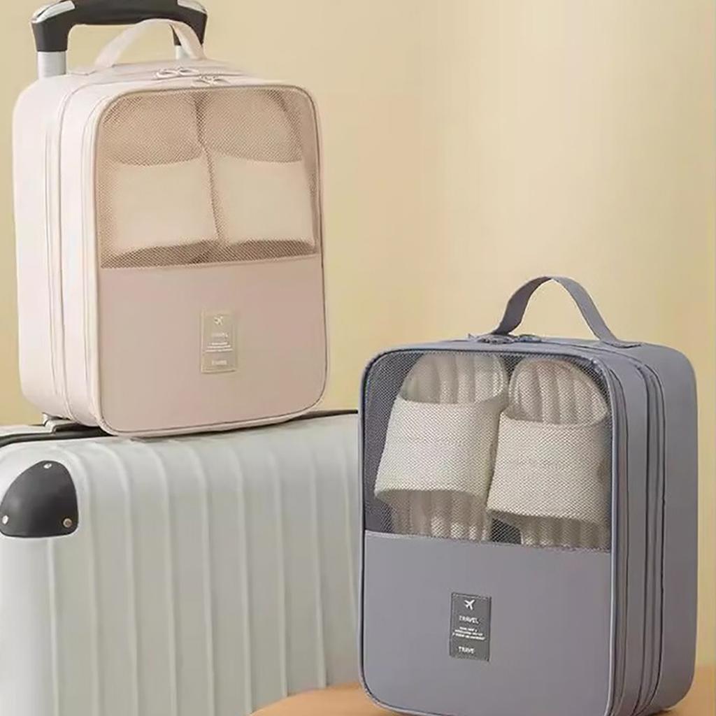Portable Travel Shoe Bag Slippers Storage Bag Washed Mesh Multiple Pairs of Shoes  Organizer for Business Trips