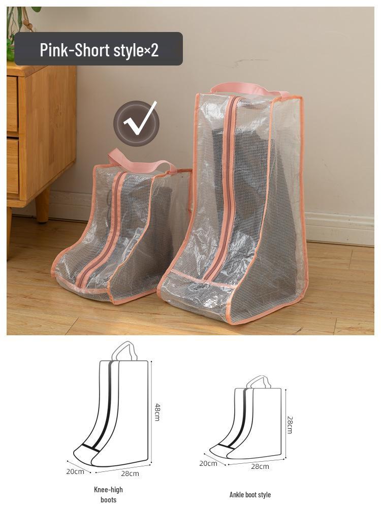 Three-Dimensional Transparent Boot Storage Bag: Dustproof & Moistureproof Protector for Long and Short Boots, Ideal for Seasonal Organization.
