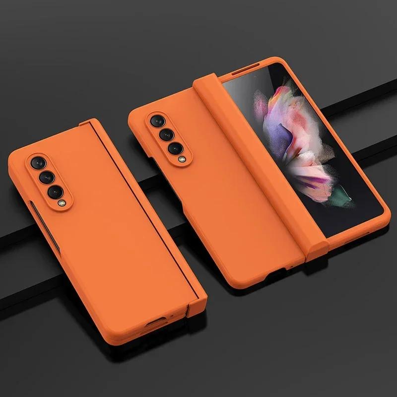 

Роскошный Ультратонкий Чехол для Телефона Конфетного Цвета для Samsung Galaxy Z Fold 7 6 5 4 3 5G Шарнир Пластик Ударопрочный Защита Задняя Крышка Galaxy Z Fold6 оранжевый