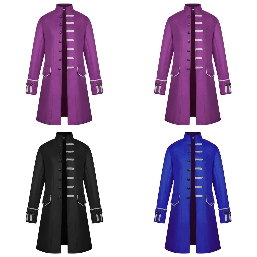 Unique Men Steampunk Vintage Jacket In Various Colors Perfect For Masquerade And Stage Performance