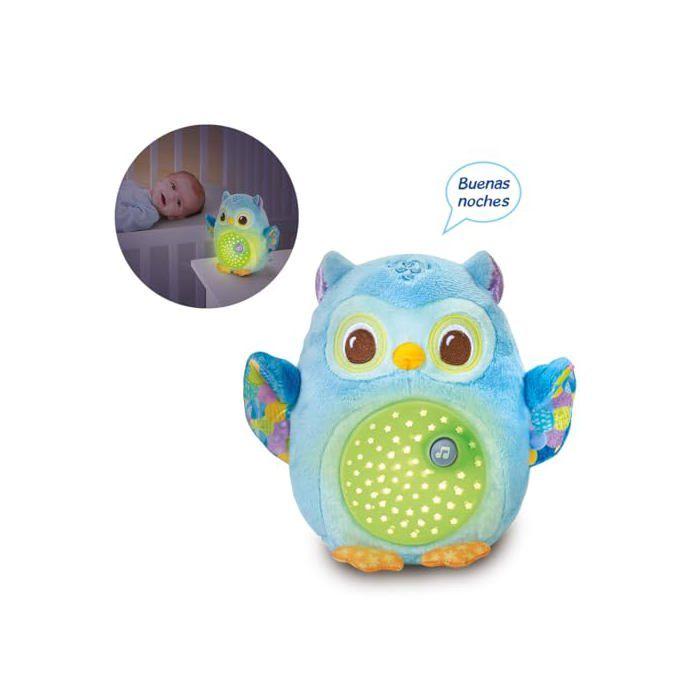 Projecteur en peluche hibou - VTech - Lumière nocturne - Musique apaisante - Sons de la nature - Réagit aux pleurs