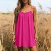 Summer Sundress Women Casual Spaghetti Strap Mini Dress Loose Fit Sleeveless Lightweight Beach Vacation Daily Wear