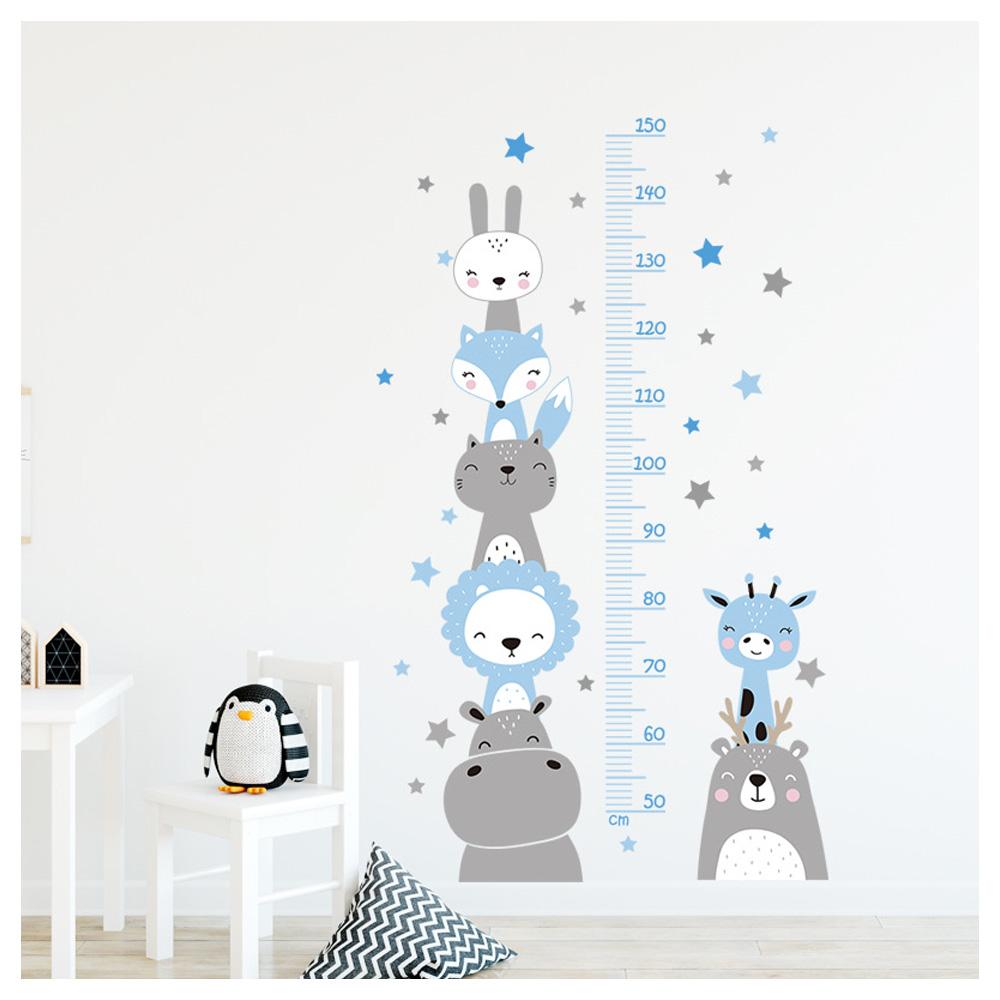 

Boho Color Style Smile Animals Bear Lion Hearts Height Measurement Ruller Wall Stickers For Kids Room Baby Nursery Wall Decals