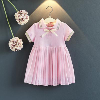 Girls' Skirt Pleated Princess Dress Preppy Style Children's Dress