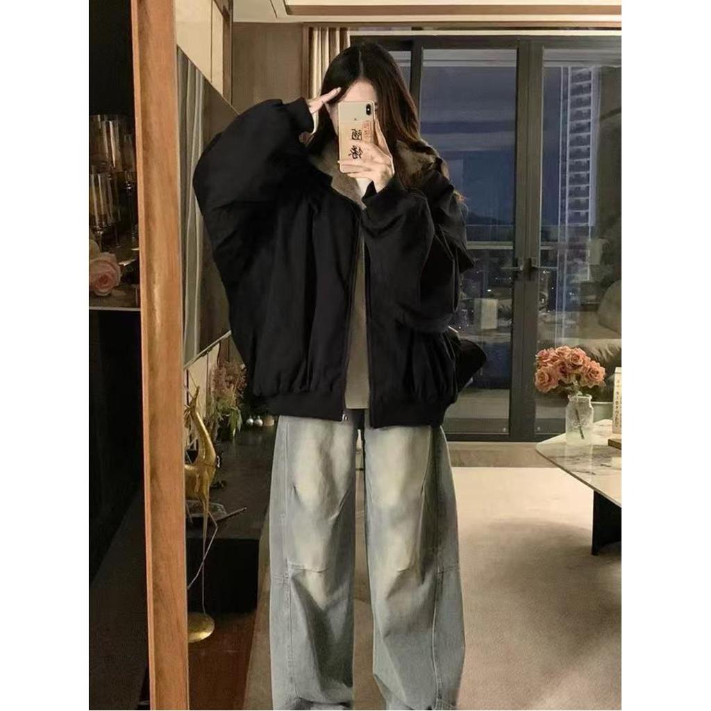 Men's Double-Sided Mountain Carving Hooded Cotton Jacket - American Style, Warm & Versatile Winter Wear