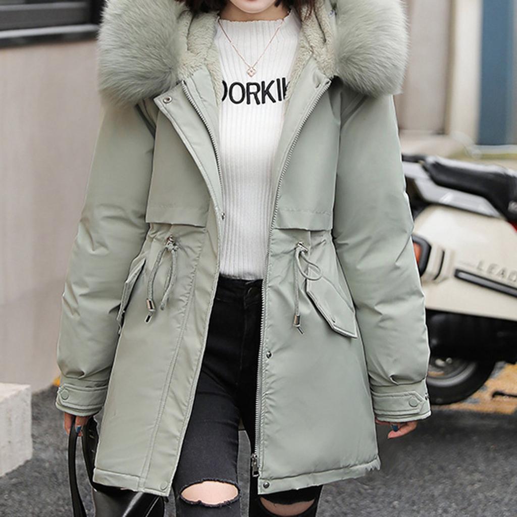 Dámský ležérní teplý všestranný kabát bunda s velkým límcem jednobarevný zateplený bavlněný