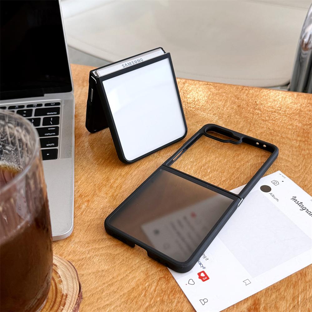 For Samsung Galaxy Z Flip 7 6 5 ZFlip7 FE Phone Case Frosted Transparent Folding Shockproof Protective Silicone Cover