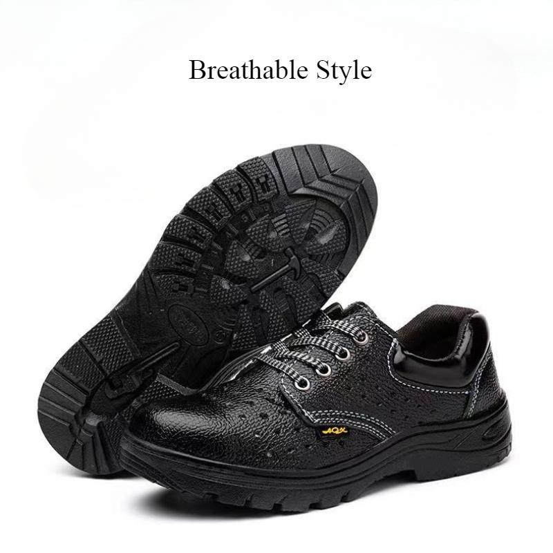 

Защитная обувь для труда, противоударные, противоударные, мужские, стальные, дышащие, рабочие ботинки для строительства Baotou, противоскользящие, защитная обувь 45 дымный черный