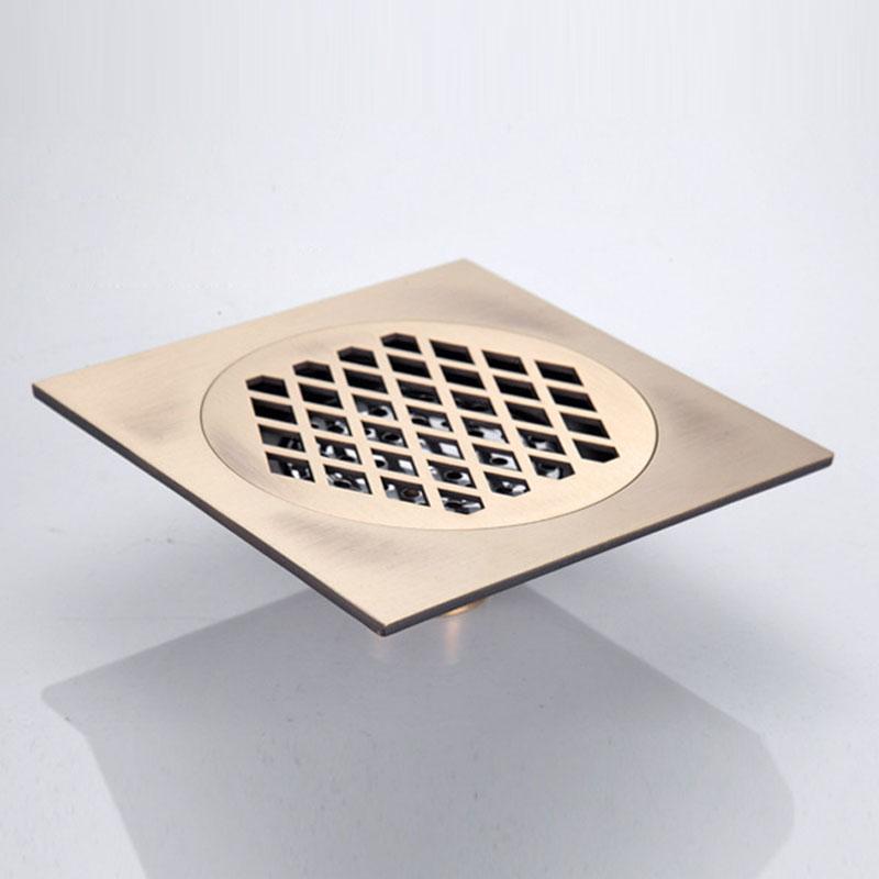 . Vysoce kvalitní starožitná mosaz vyřezávaný květinový umělecký koupelnový doplněk podlahová vpusť odpadní mřížka 150mm*150mm YT-21019