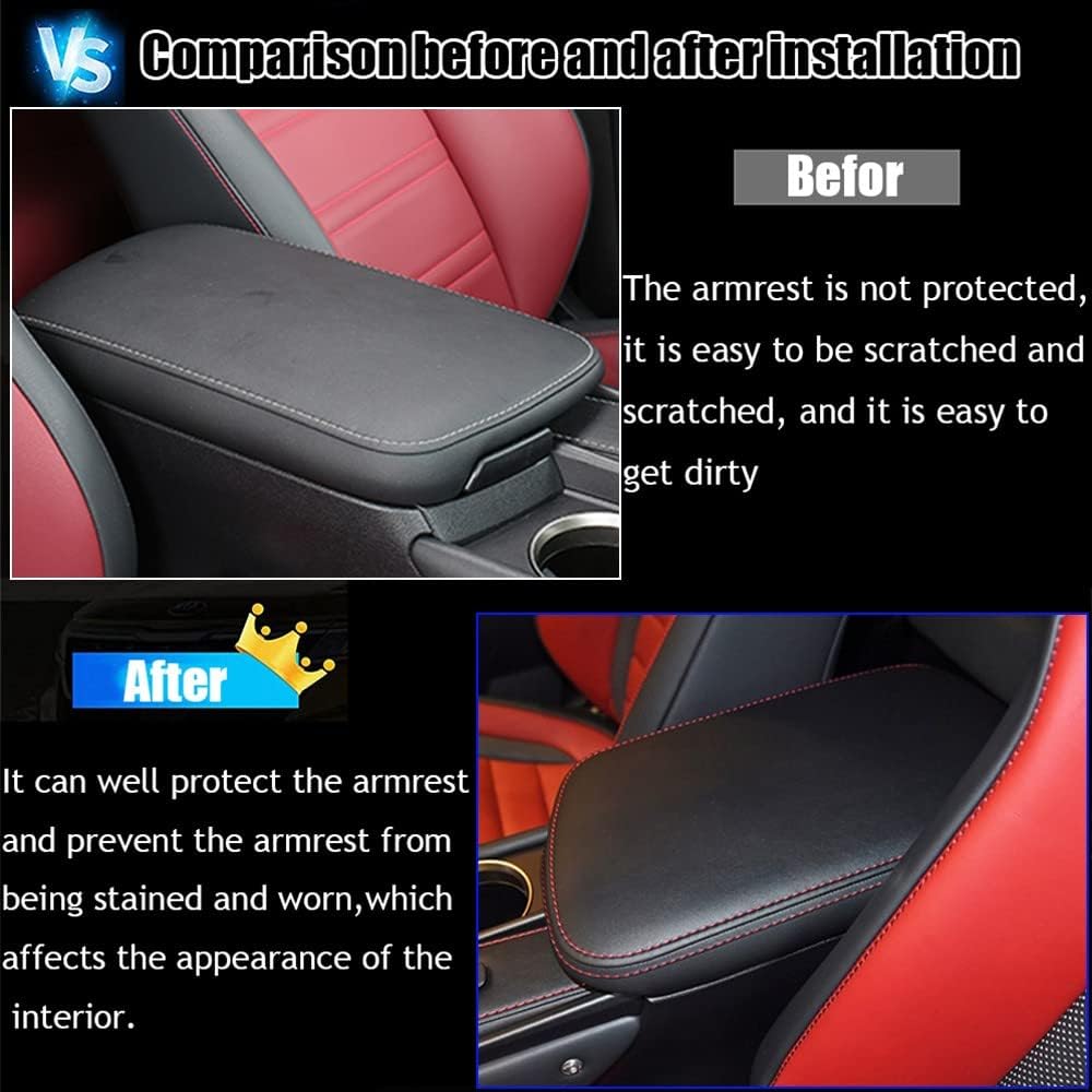 Kakash Custom Interior Accessories for Lexus NX 300 300h 2015 2016 2017 2018 2019 2020 2021 Leather Center Console Cover Armrest Pad,Waterproof