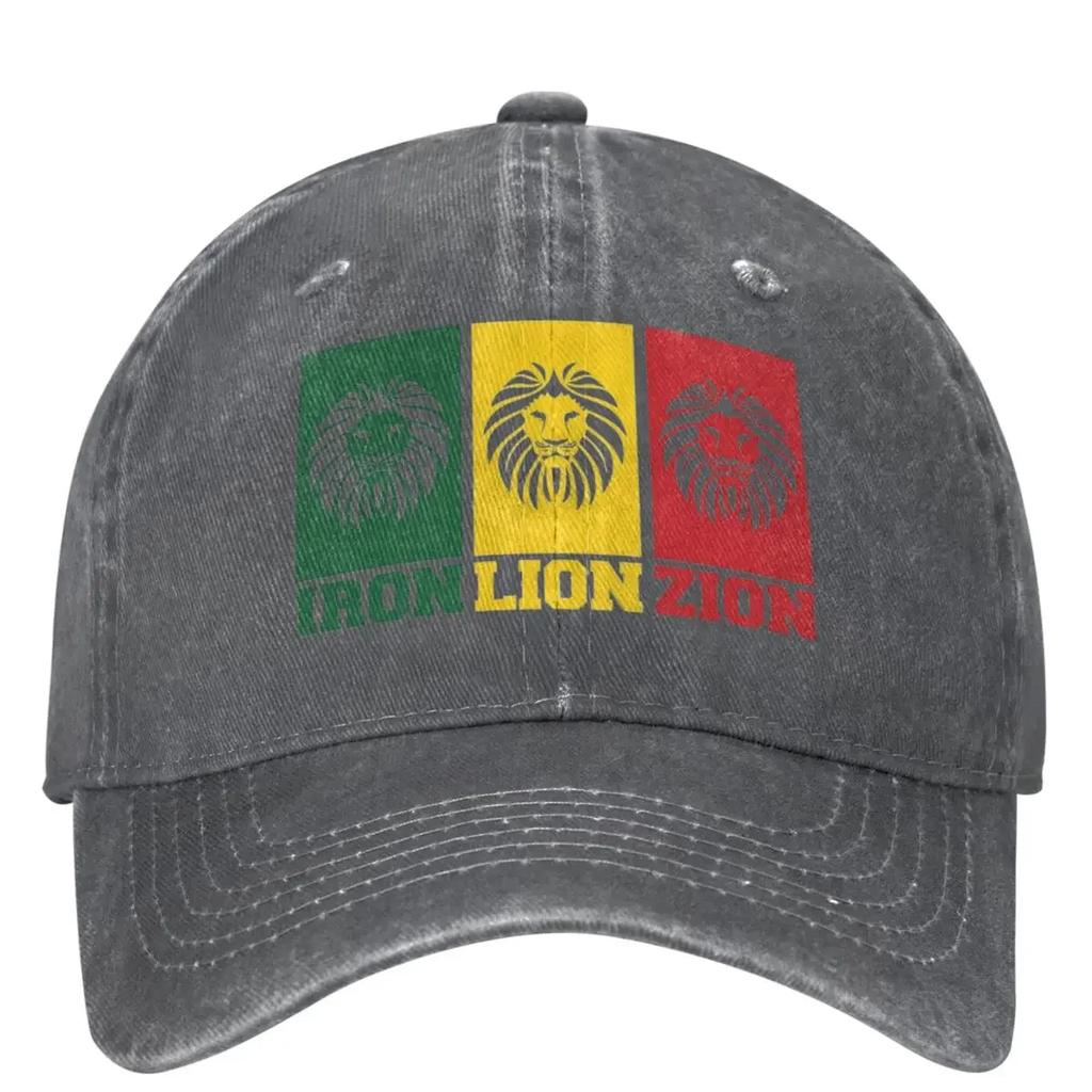 Iron Lion Zion Baseball Cap Classic Print Outdoor Sports Sunscreen Washed Trucker Hat Unisex Men Fashion Custom  Baseball Caps