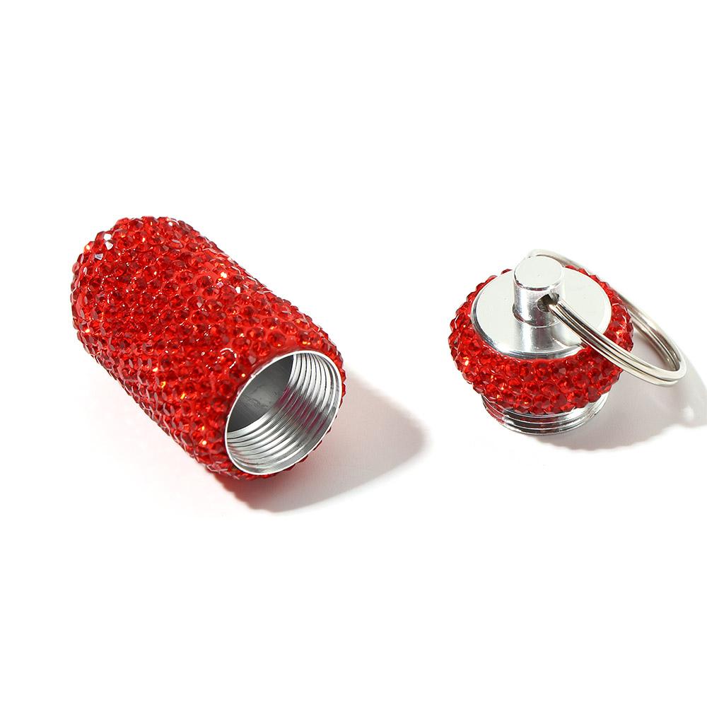 Vitamins Granule Storage Box Travel Pill Case Bling Medicine Bottle Capsules Organizer Key Ring