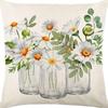 Pastoral Plants and Flowers Pillowcases Lavender Daisy Printed Linen Pillows Home Office