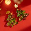 Christmas Tassel Dangle Earrings Acrylic Texture Festival Jewelry Fashion Pendant Earrings Present for Women and Girls
