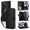 R20 For iPhone 14/13 Case Zipper Pocket Leather Phone Cover Stand View