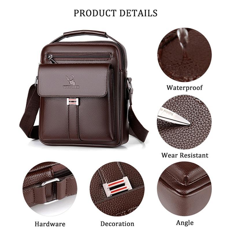 New Men Crossbody Shoulder Bags Waterproof Vintage Men Handbags Large Capacity Pu Leather Bag Man Messenger Bags Tote Bag