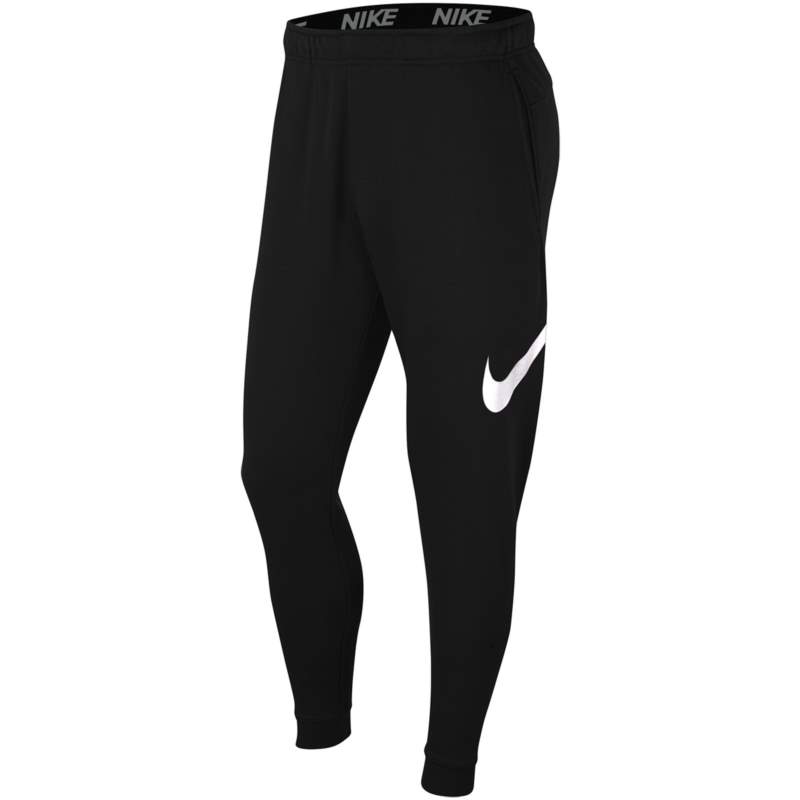 Nike dri-fit tapered training pants sweat-wicking Black/White