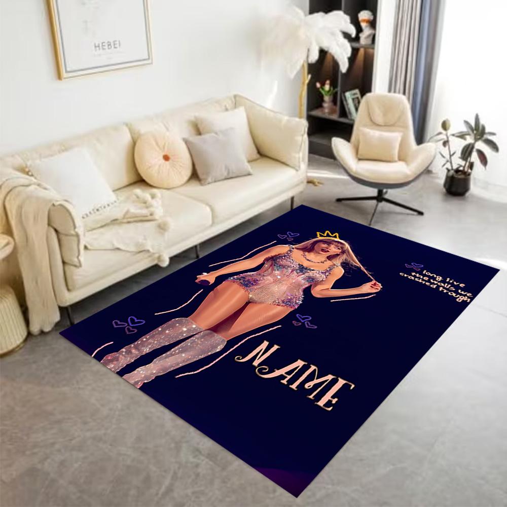 Long Live Queen Personalized Name Area Rug Design for Balcony Kitchen Playrooms Hallway Antislip Carpet Decorate Offices