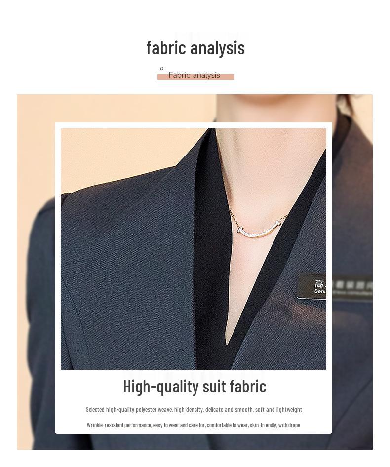 Chic Professional Women's Skirt Suit - Elegant Spring/Autumn Beauty Salon Front Desk Uniform