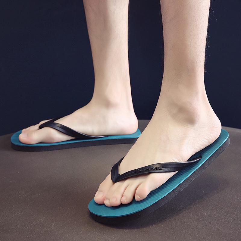 Slippers men's summer new flip-flops men's non-slip rubber slippers beach pinch cold slippers
