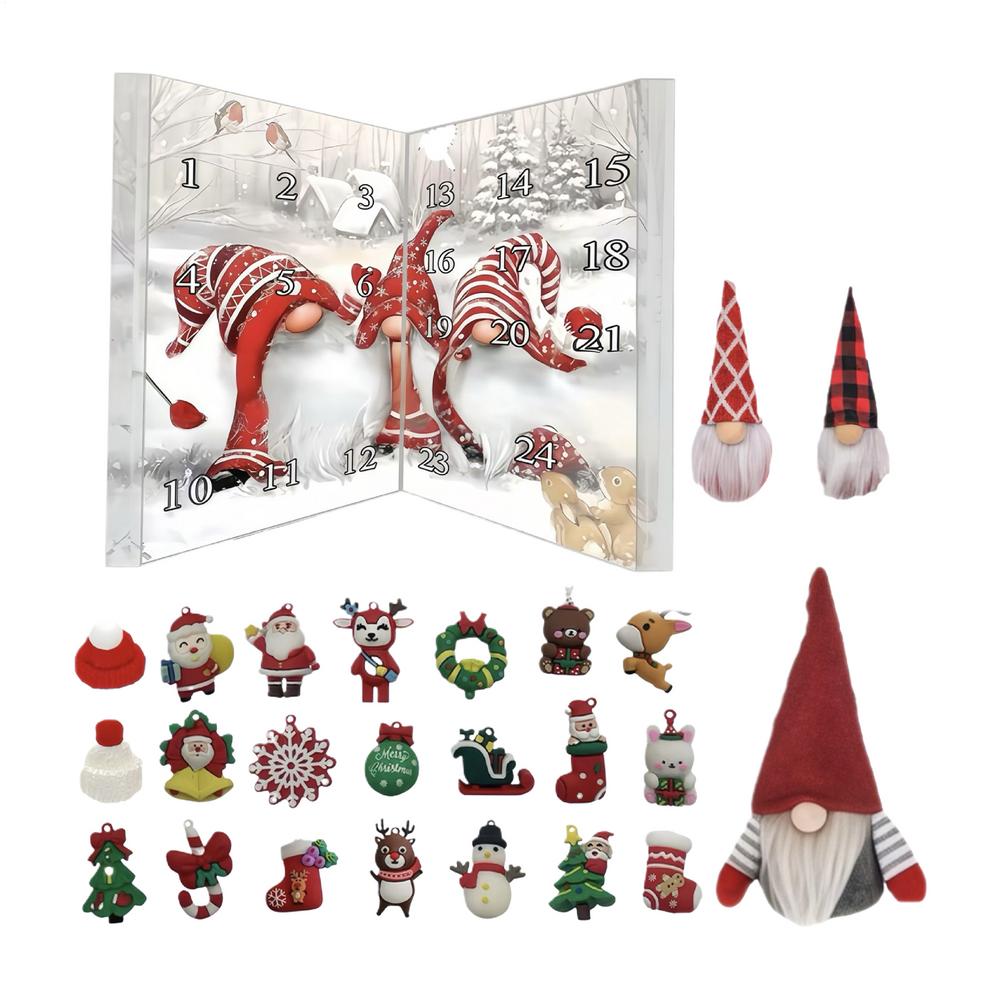 

1 Set Christmas Gnome AdventCalendars 2025 Random Christmas Gnome Dolls Free Combination Placement Mode Expect Surprises As Shown
