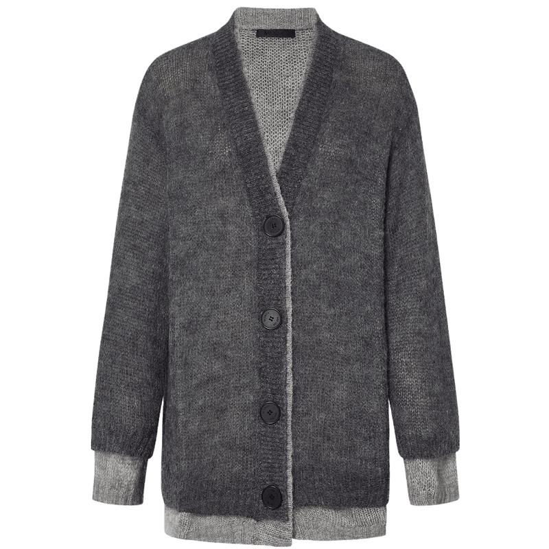 

MO&Co. Вязаный кардиган из мохера, имитирующий двойку M 165