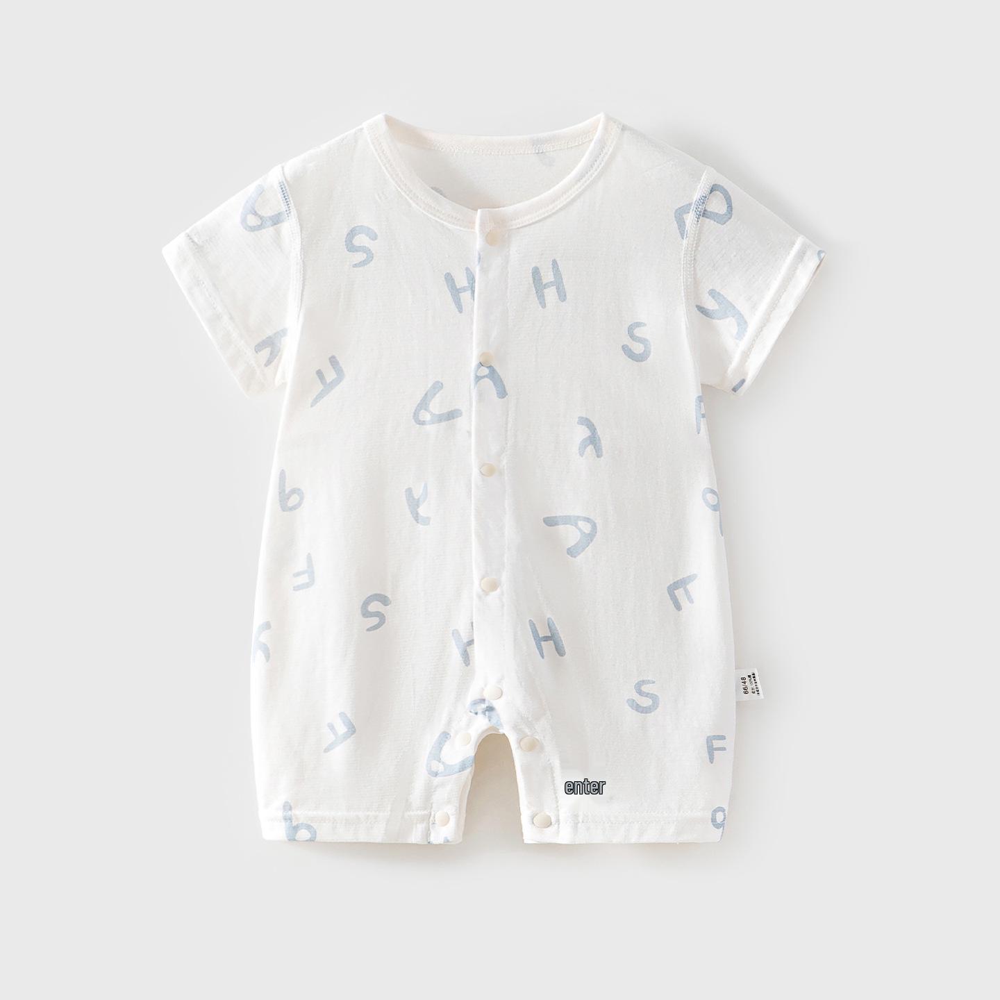 Summer Thin Style Newborn Baby Boy Short Sleeve Cotton Bodysuit Romper 90 cm