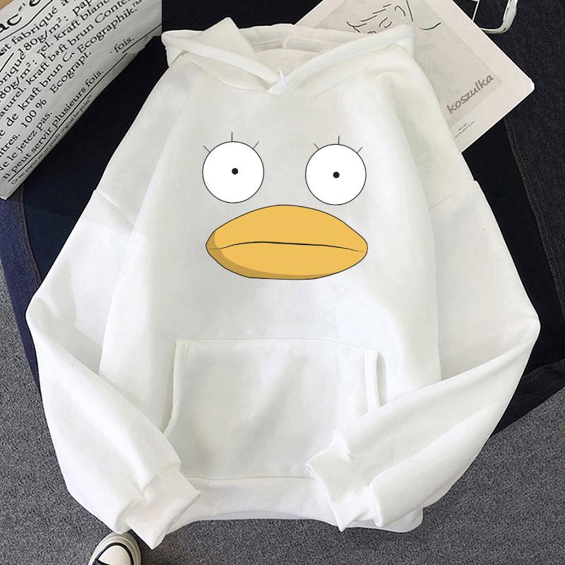 Unisex Spring GINTAMA Duck Face Hoodie Unisex Anime Hoodies Tops Langa Hip Hop Sweatshirt Streetwear Kawaii Hoody Harajuku Hoodied Unisex