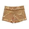 High Waist Shiny Sequins Shorts Women Glittery Straight Leg Party Stage Performance Clubwear