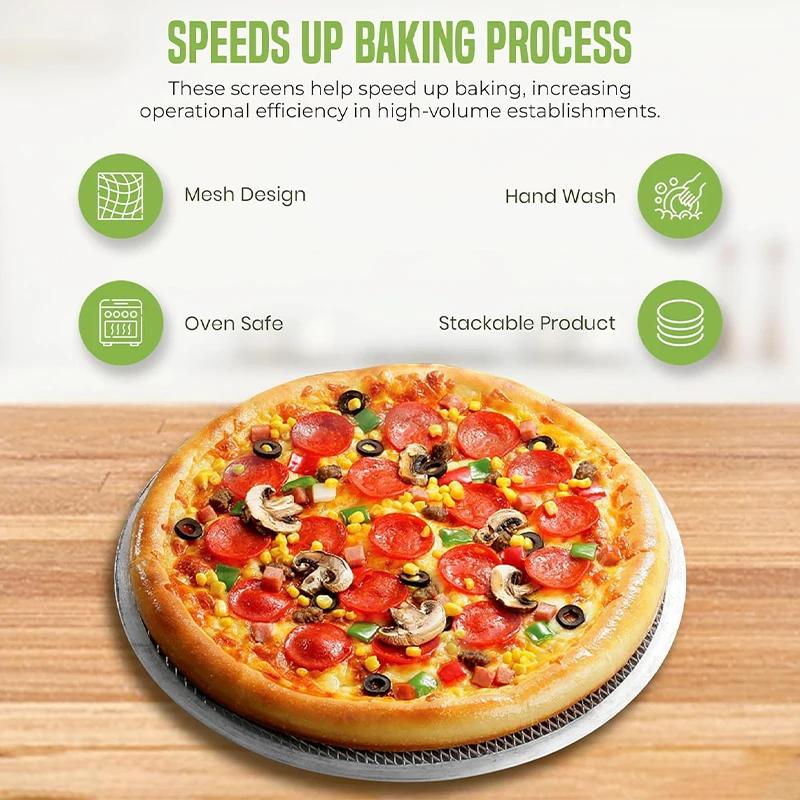 Aluminum Pizza Pan 6/8/10/12/14inch Pizza Baking Screen Mesh Pizza Tray with Hole for Oven Bakeware Outdoor Barbecue Mat