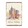 New York Kovové plakáty Vintage plechová cedule Vlajka USA Bar Pub Klub Záchod Nástěnná dekorace Domácí talíř Retro plakety 20x30 cm